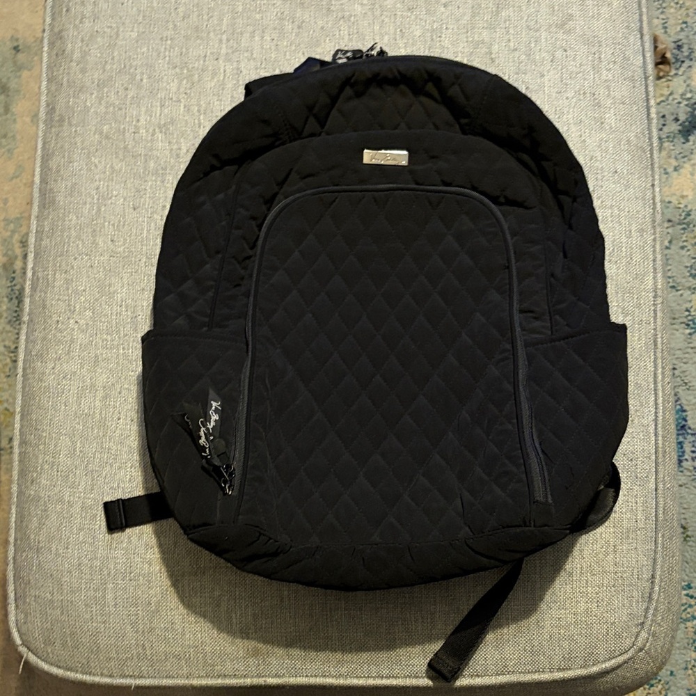 Vera Bradley Black Quilted Daypack Backpack